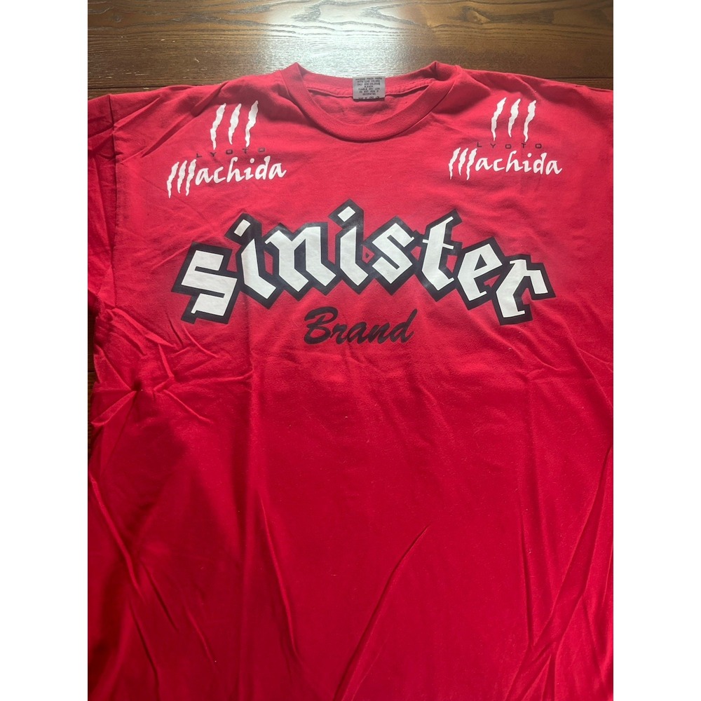 Vintage Y2K Sinister Brand UFC Lyoto Machida Tultex Red Mens Tee Size XXL